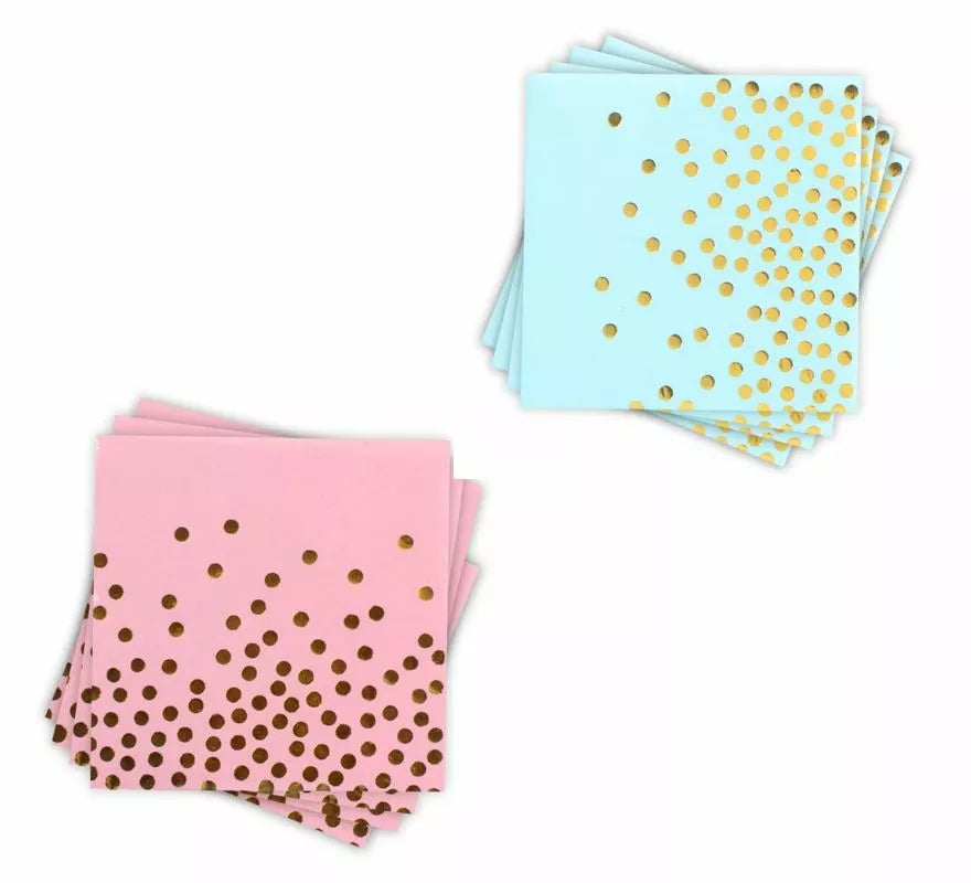 Pack de 12 Servilletas con lunares dorados en varios colores