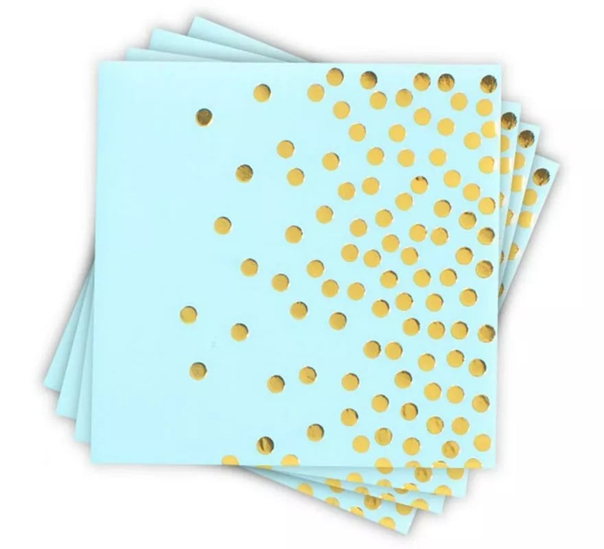 Pack de 12 Servilletas con lunares dorados en varios colores