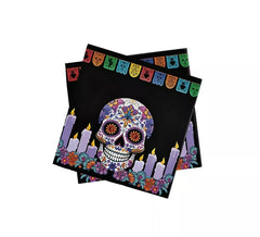 Pack de 12 Servilletas Día de los Muertos de 33x33 cm