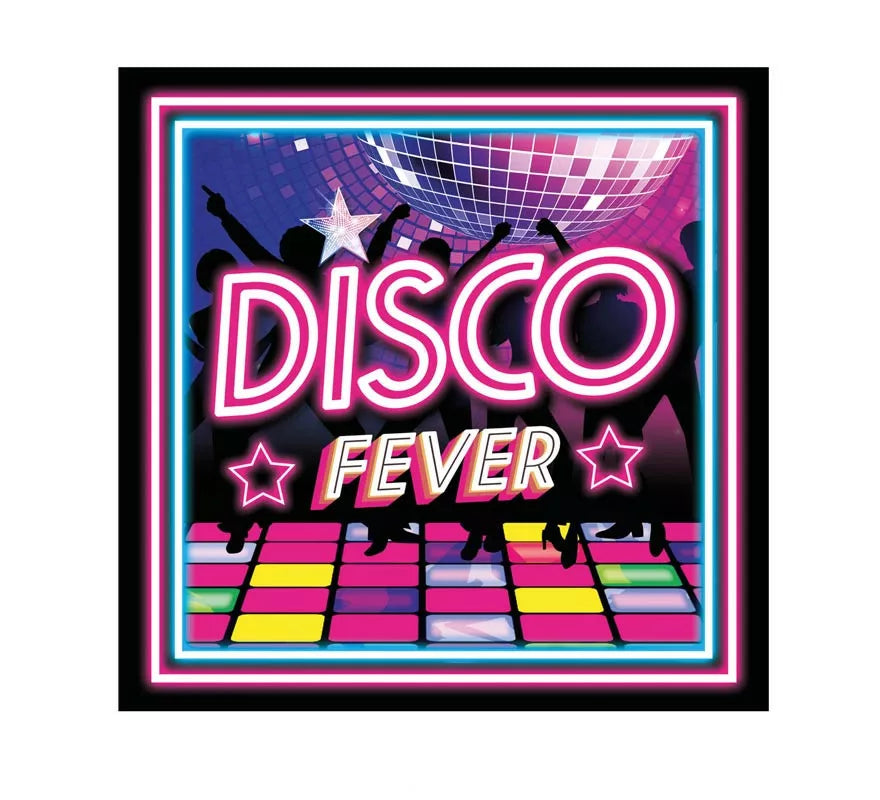 Translation missing: es.Pack de 12 Servilletas Disco Fever de 33x33 cm