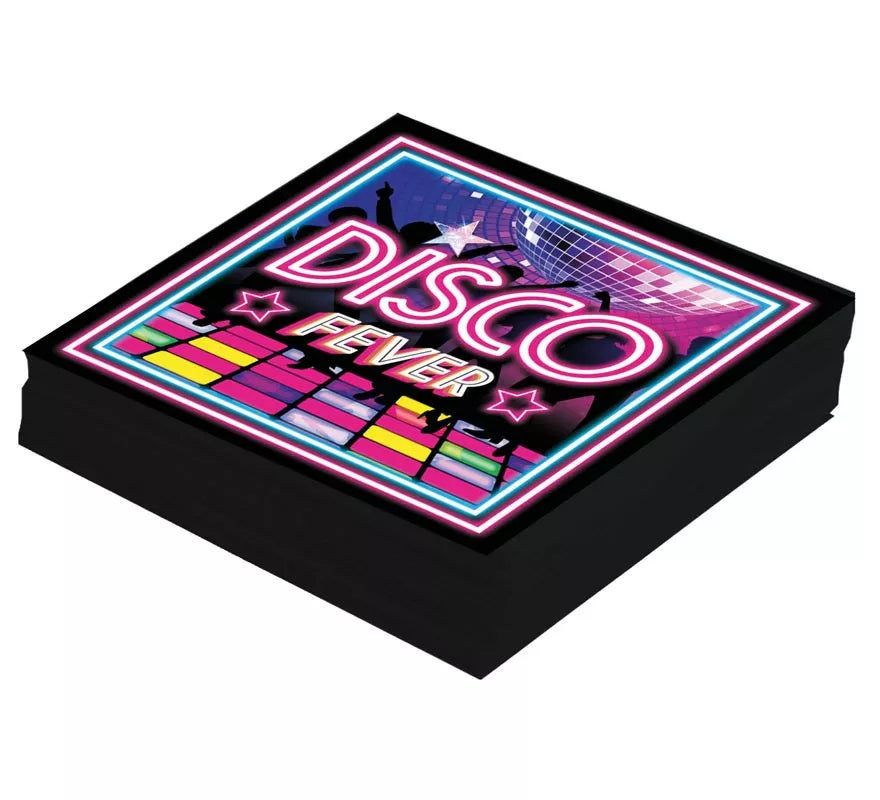 Translation missing: es.Pack de 12 Servilletas Disco Fever de 33x33 cm