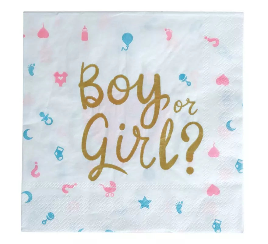 Translation missing: es.Pack de 12 Servilletas It's a Boy or it's a Girl