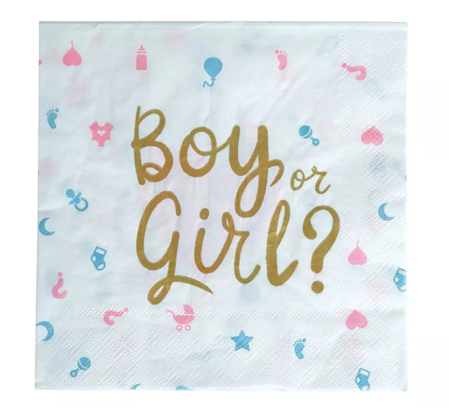 Translation missing: es.Pack de 12 Servilletas It's a Boy or it's a Girl