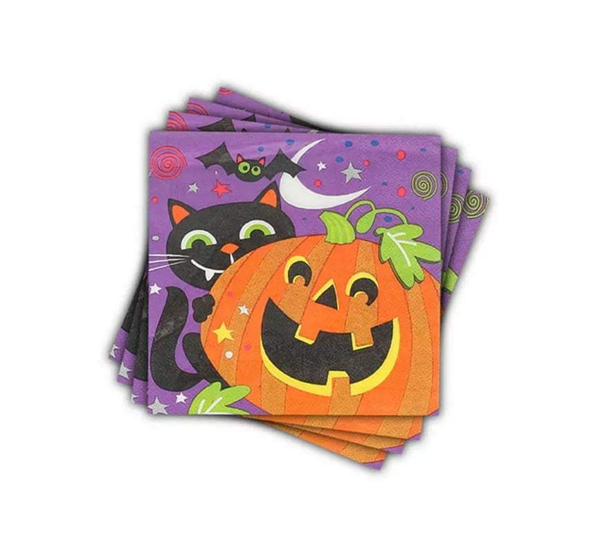 Translation missing: es.Pack de 12 Servilletas Noche de Halloween Print de 33x33 cm