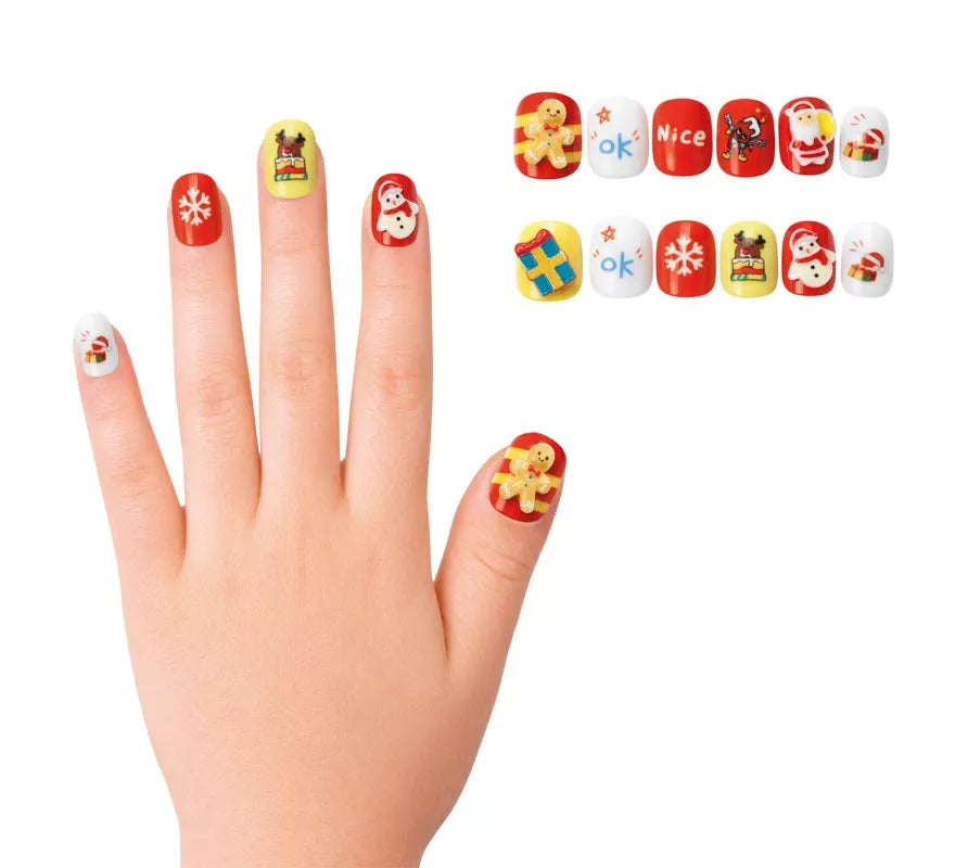Pack de 12 Uñas Adhesivas Navideñas para niña