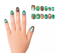 Pack de 12 Uñas Adhesivas Navideñas verdes para niña