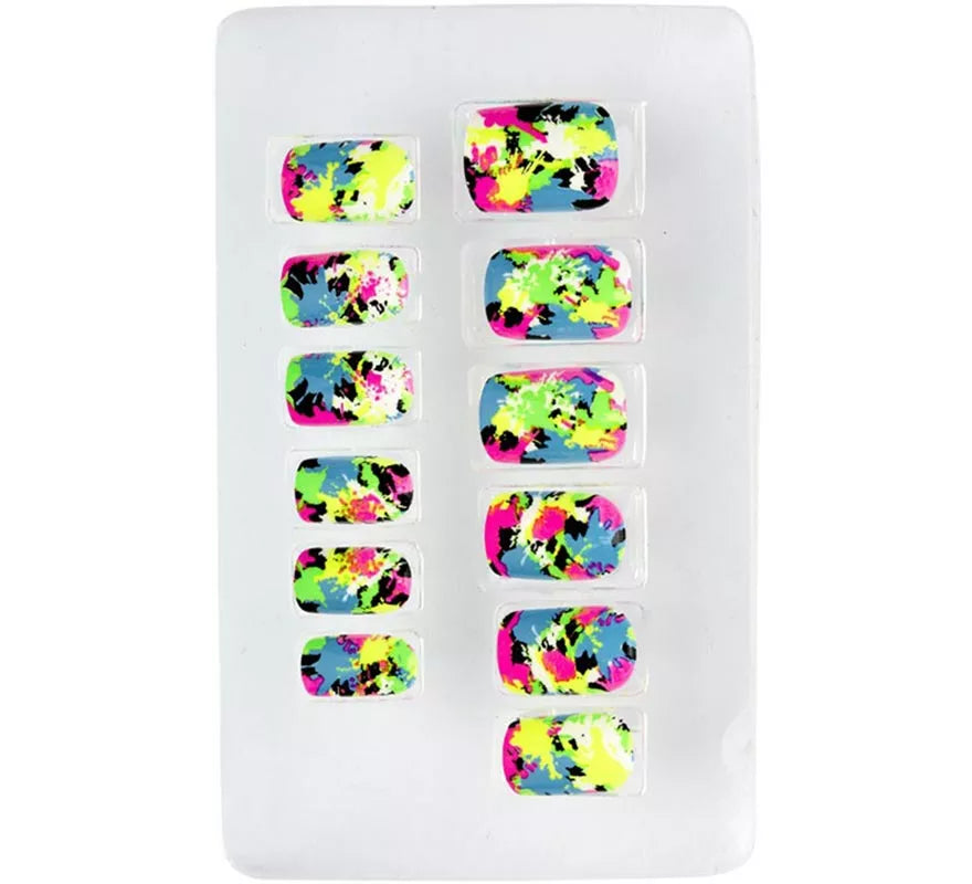 Translation missing: es.Pack de 12 Uñas Autoadhesivas de Mosaico neón