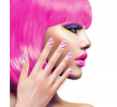 Pack de 12 Uñas Autoadhesivas de Rayas neón