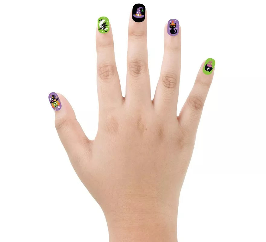 Translation missing: es.Pack de 12 Uñas Bruja con Adhesivo Infantil