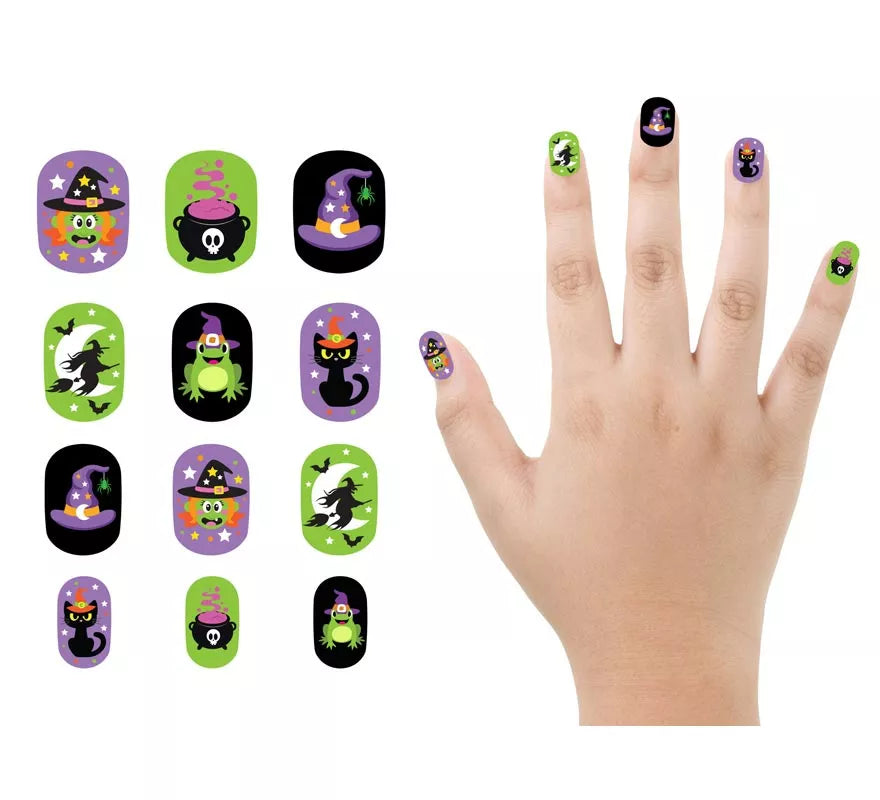 Translation missing: es.Pack de 12 Uñas Bruja con Adhesivo Infantil