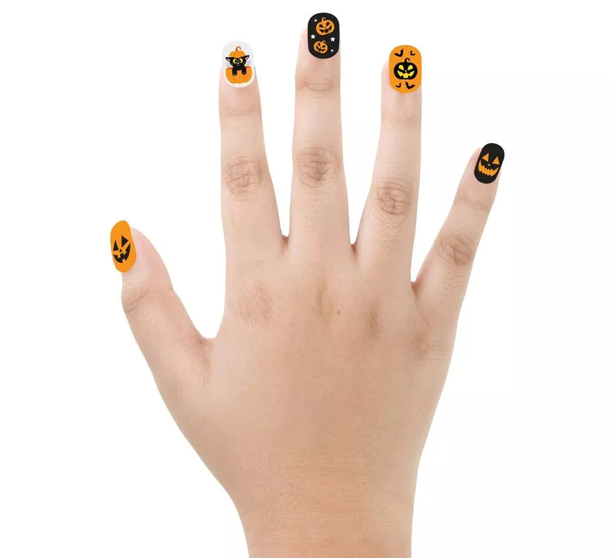 Translation missing: es.Pack de 12 Uñas Calabaza con Adhesivo Infantil