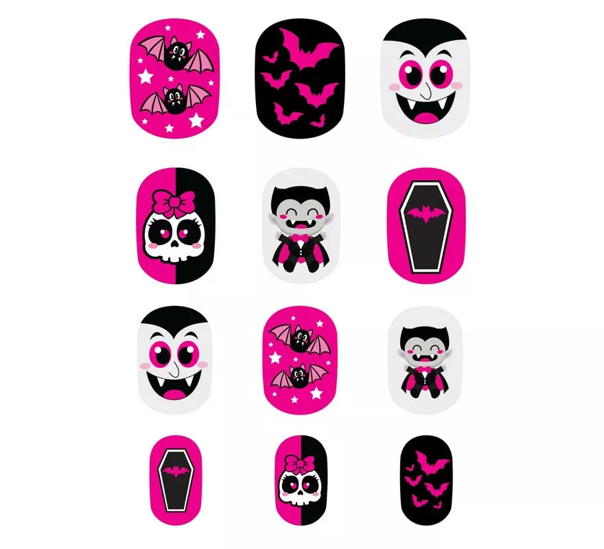 Translation missing: es.Pack de 12 Uñas Vampiro con Adhesivo Infantil