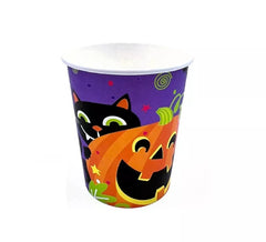 Pack de 12 Vasos de 250 ml Noche de Halloween Print naranja