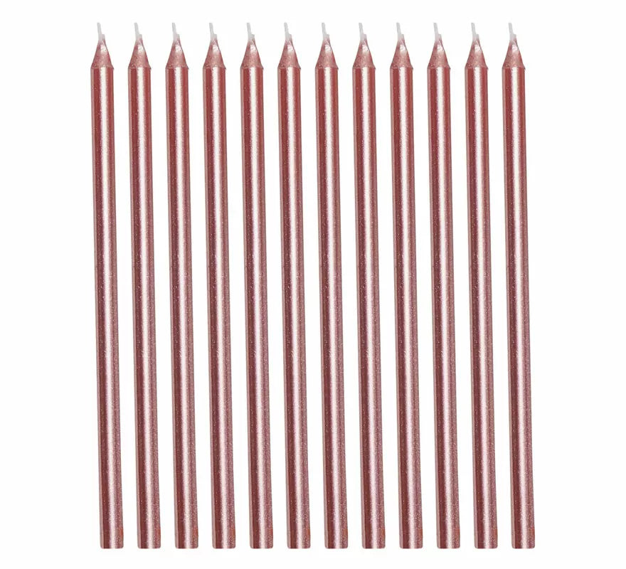 Translation missing: es.Pack de 12 Velas Oro y Rosa de 13 cm