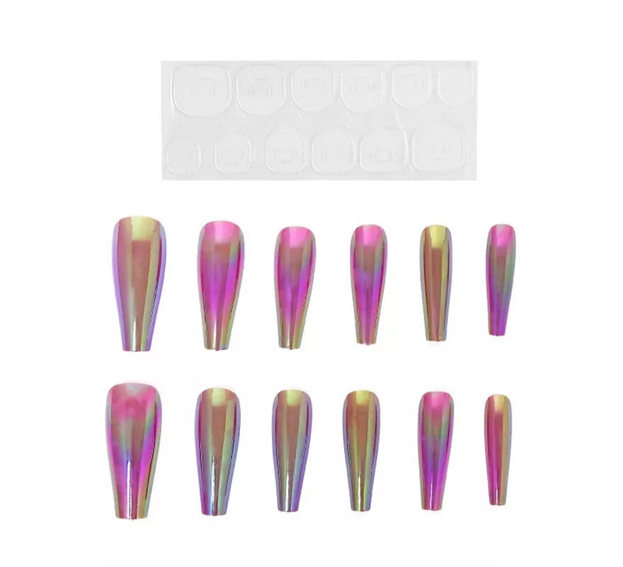 Translation missing: es.Pack de 13 Uñas Autoadhesivas efecto metal tornasol