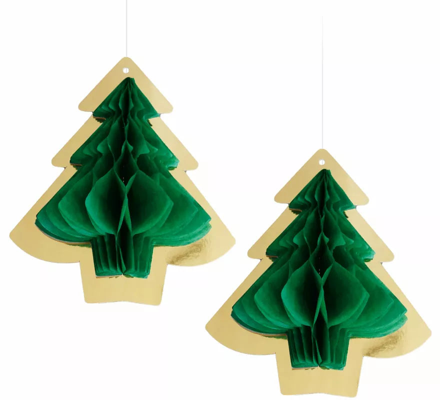 Translation missing: es.Pack de 2 Colgantes Panal de Árbol de Navidad de 15 cm