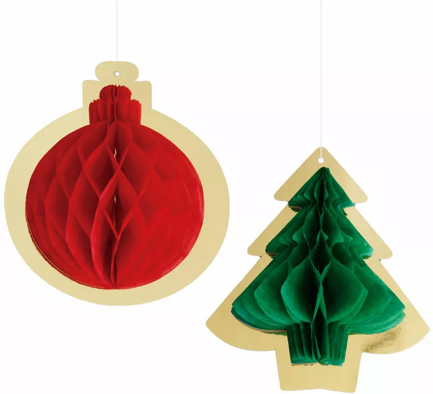 Translation missing: es.Pack de 2 Colgantes Panal Navideño de 15 cm