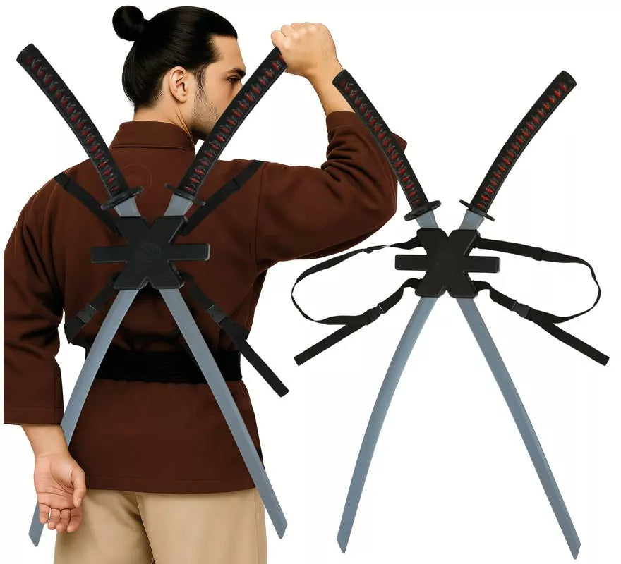 Translation missing: es.Pack de 2 Espadas Samurái para Espalda de 95 cm de Plástico