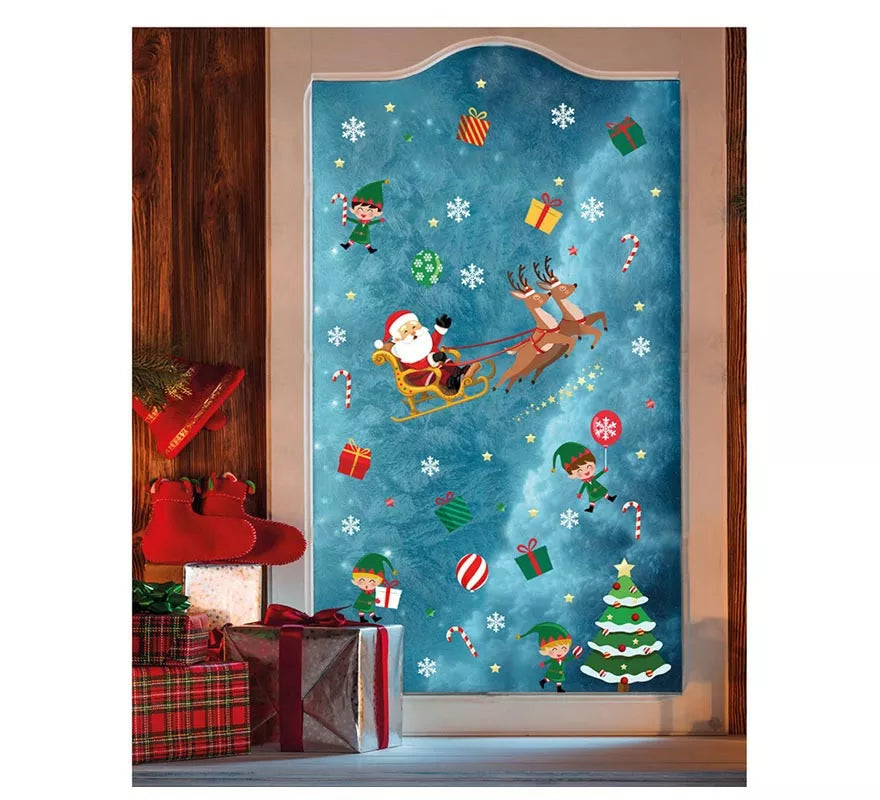 Pack de 2 Hojas Electroestáticas de Ventana Papá Noel de 30x40 cm