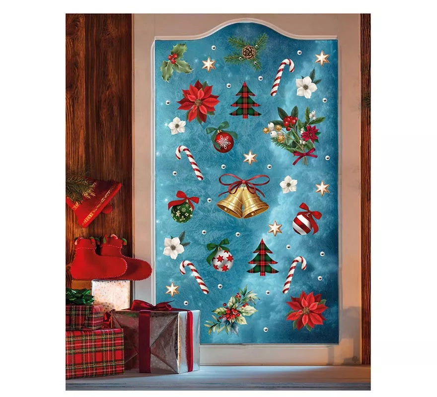 Pack de 2 Hojas Electroestáticas Figuras Navideñas de 30x40 cm