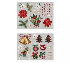 Pack de 2 Hojas Electroestáticas Figuras Navideñas de 30x40 cm