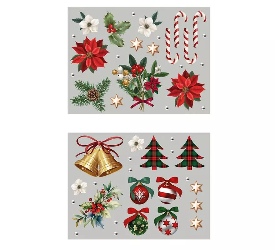 Translation missing: es.Pack de 2 Hojas Electroestáticas Figuras Navideñas de 30x40 cm