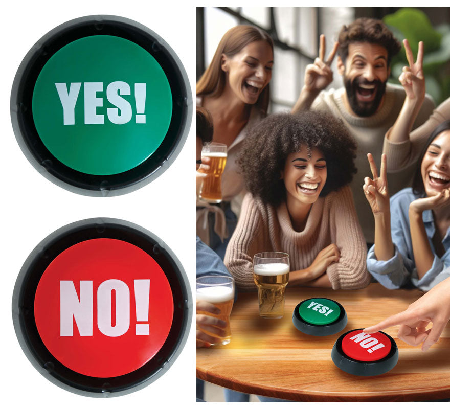 Translation missing: es.Pack de 2 Pulsadores 'Yes!' y 'No!'de 9 cm