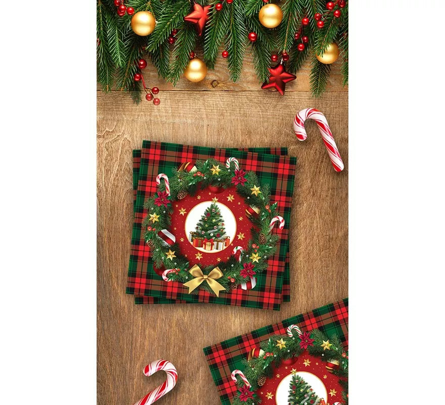 Translation missing: es.Pack de 20 Servilletas Árbol de Navidad de 33x33 cm