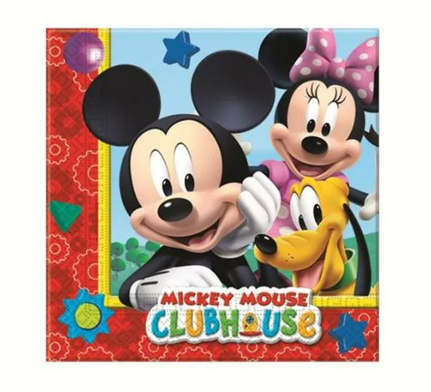 Translation missing: es.Pack de 20 Servilletas de Mickey Mouse de Papel de 33x33 cm