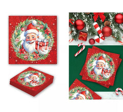 Pack de 20 Servilletas de Papá Noel de 16x16 cm