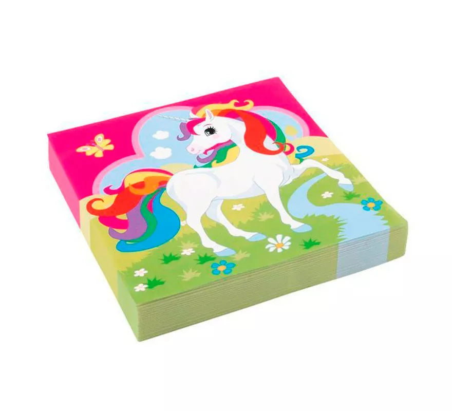 Translation missing: es.Pack de 20 Servilletas de Unicornio de Papel de 33 cm