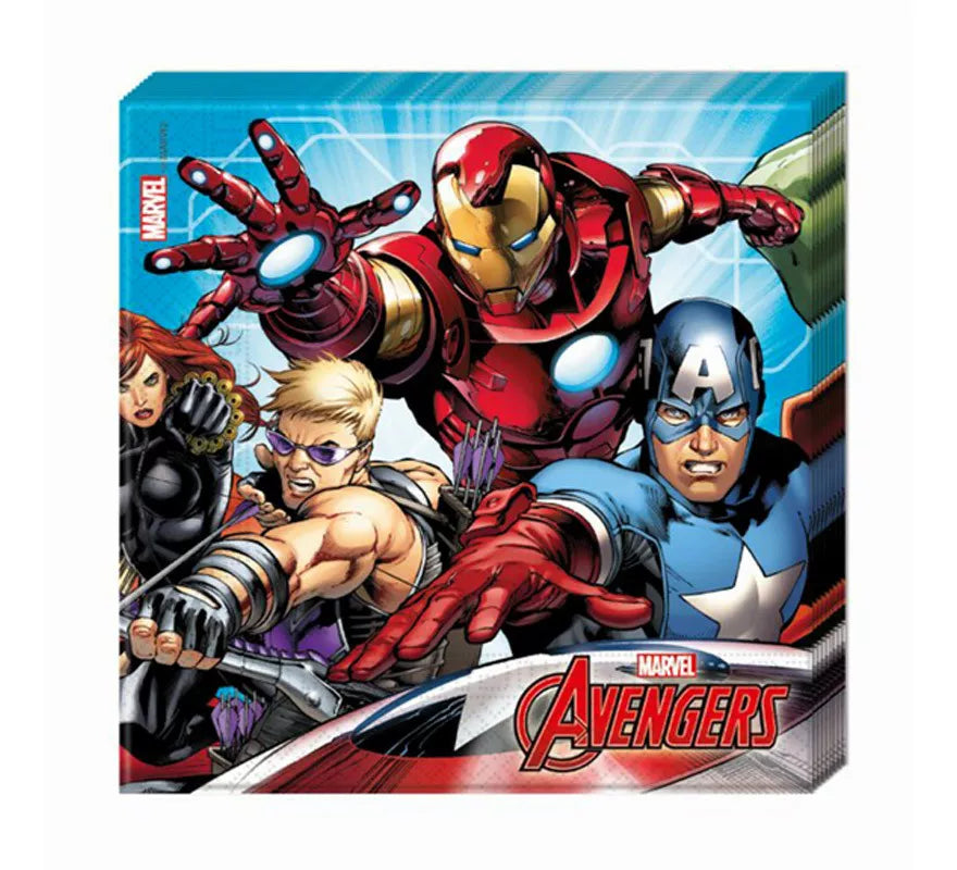 Translation missing: es.Pack de 20 Servilletas Los Vengadores Avengers de Papel de 33x33 cm