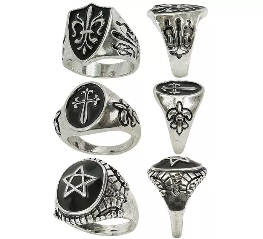 Translation missing: es.Pack de 3 Anillos Góticos surtidos