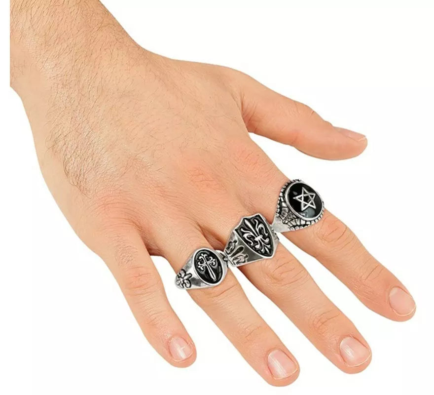 Translation missing: es.Pack de 3 Anillos Góticos surtidos
