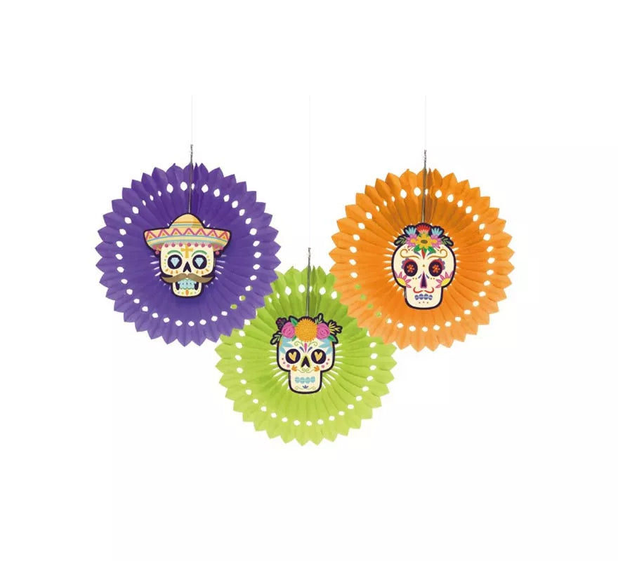 Translation missing: es.Pack de 3 Colgantes de Día de los Muertos de 30 cm