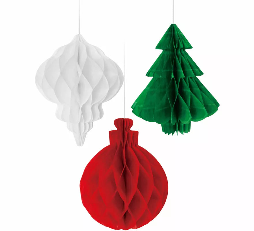 Translation missing: es.Pack de 3 Colgantes Panal Navideño