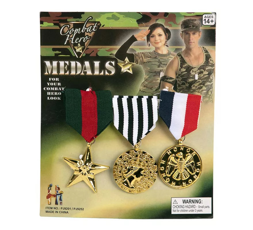 Translation missing: es.Pack de 3 Condecoraciones Militares de 15x15 cm