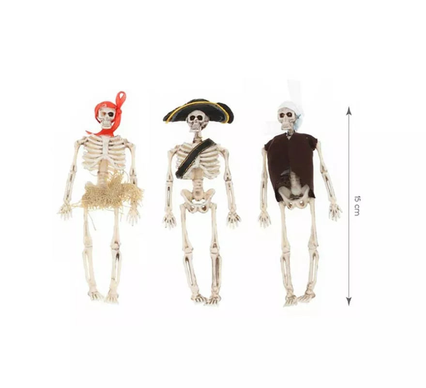 Translation missing: es.Pack de 3 Esqueletos Pirata de 15 cm