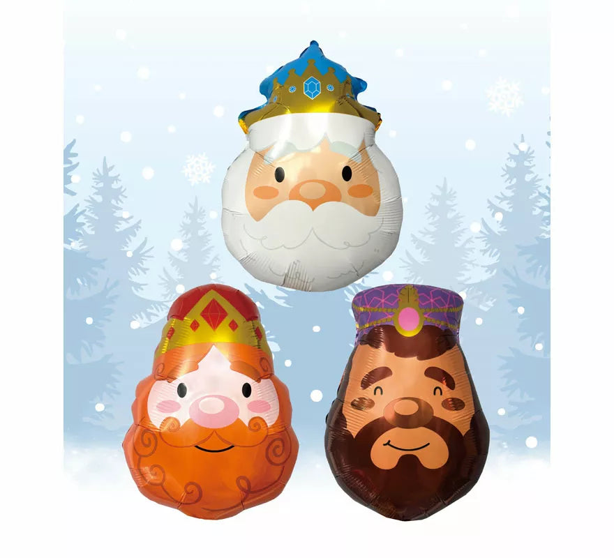 Translation missing: es.Pack de 3 Globos Foil Reyes Magos de 42x58 cm