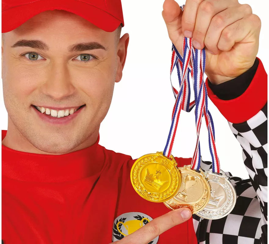 Translation missing: es.Pack de 3 Medallas: Bronce, plata y dorado de 7 cm