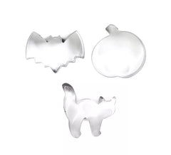 Pack de 3 Moldes de Repostería calabaza, murciélago y gato