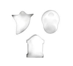 Pack de 3 Moldes de Repostería fantasma, calavera y lápida