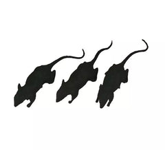 Pack de 3 Ratas negras de 6 cm