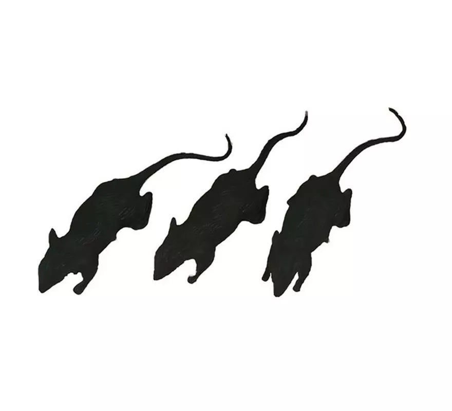 Translation missing: es.Pack de 3 Ratas negras de 6 cm