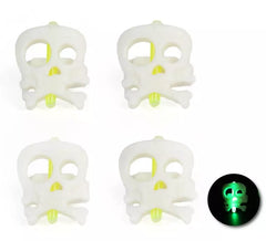 Pack de 4 Anillos calaveras luminiscente de 2,4x2,2x2,6 cm