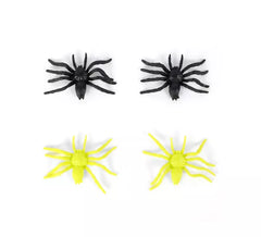 Pack de 4 Arañas negro y amarillo decorativas
