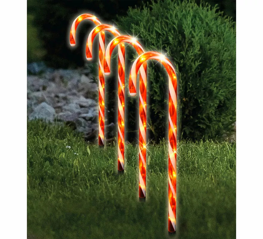 Translation missing: es.Pack de 4 Bastones de Caramelo con Led de 47 cm