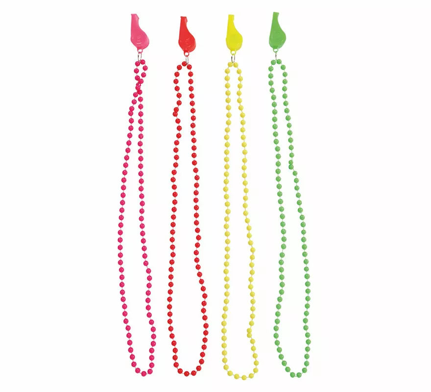 Translation missing: es.Pack de 4 Collares Neón con Silbato en colores surtidos
