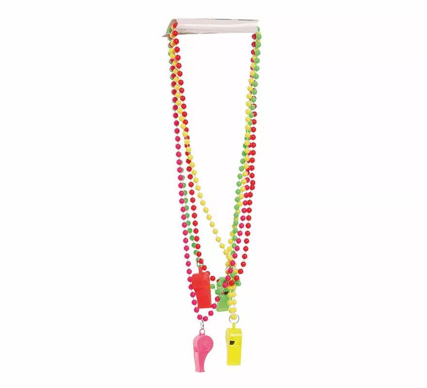 Translation missing: es.Pack de 4 Collares Neón con Silbato en colores surtidos