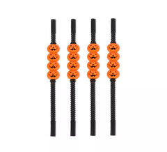 Pack de 4 Pajitas Calabaza negras